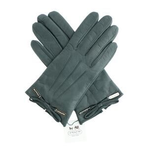 Coach Grey Bow Leather Gloves - 83865 NWT!
